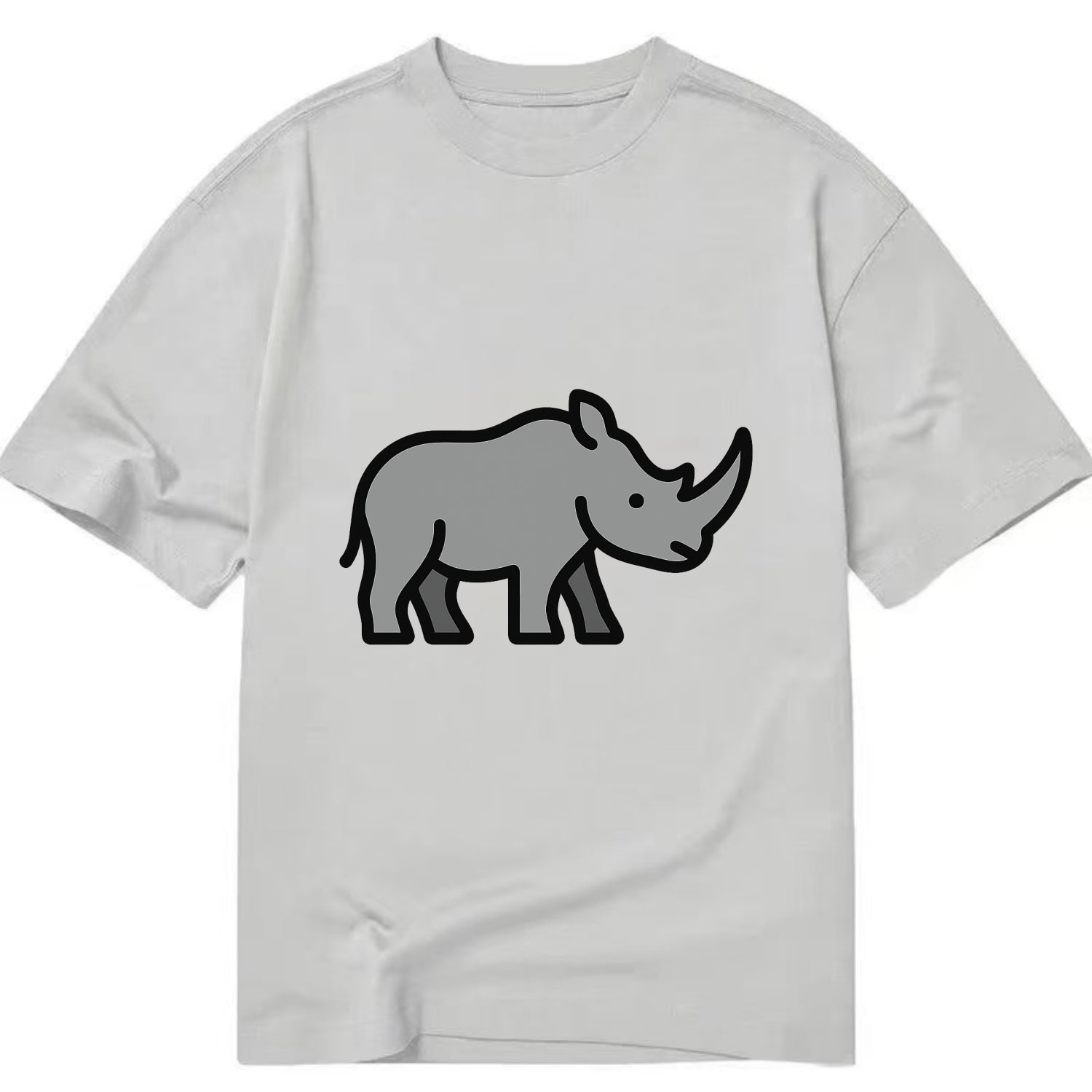 Rhinoceros - Gray with horn flat side profile - Classic T-shirt - Grey