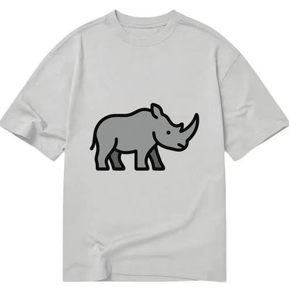Rhinoceros - Gray with horn flat side profile - Classic T-shirt - Grey
