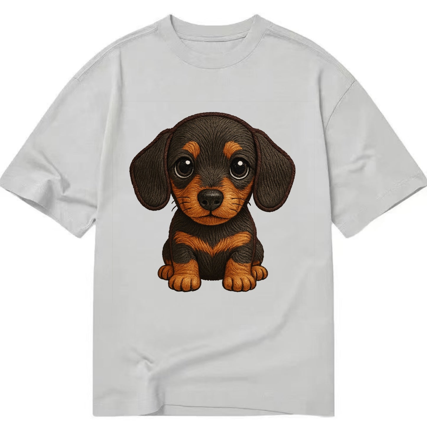 Baby Dachshund Puppy - long body, short legs, floppy ears, curious eyes, - Classic T-shirt - Grey