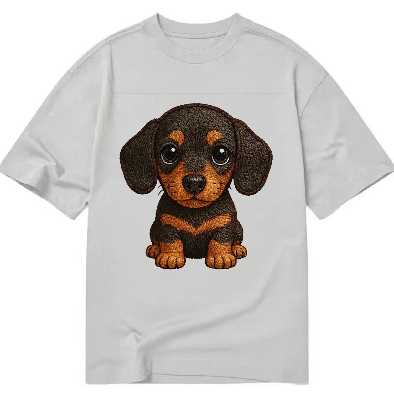 Baby Dachshund Puppy - long body, short legs, floppy ears, curious eyes, - Classic T-shirt - Grey