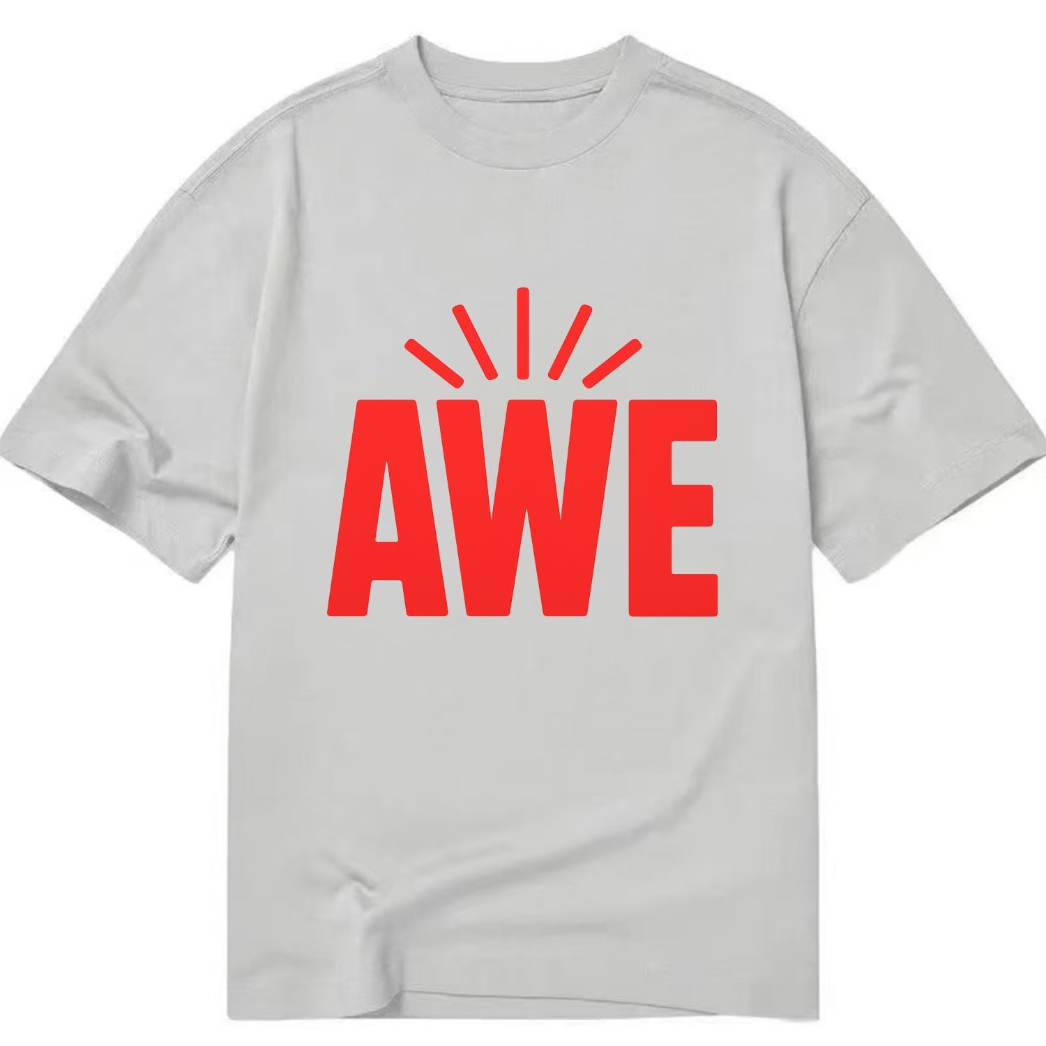 Bold typography design - "AWE" - overwhelming wonder - Classic T-shirt - Grey