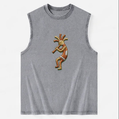 Kokopelli - Vintage Washed Tank - Grey