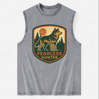 Fearless Hunter  - Vintage Washed Tank - Grey