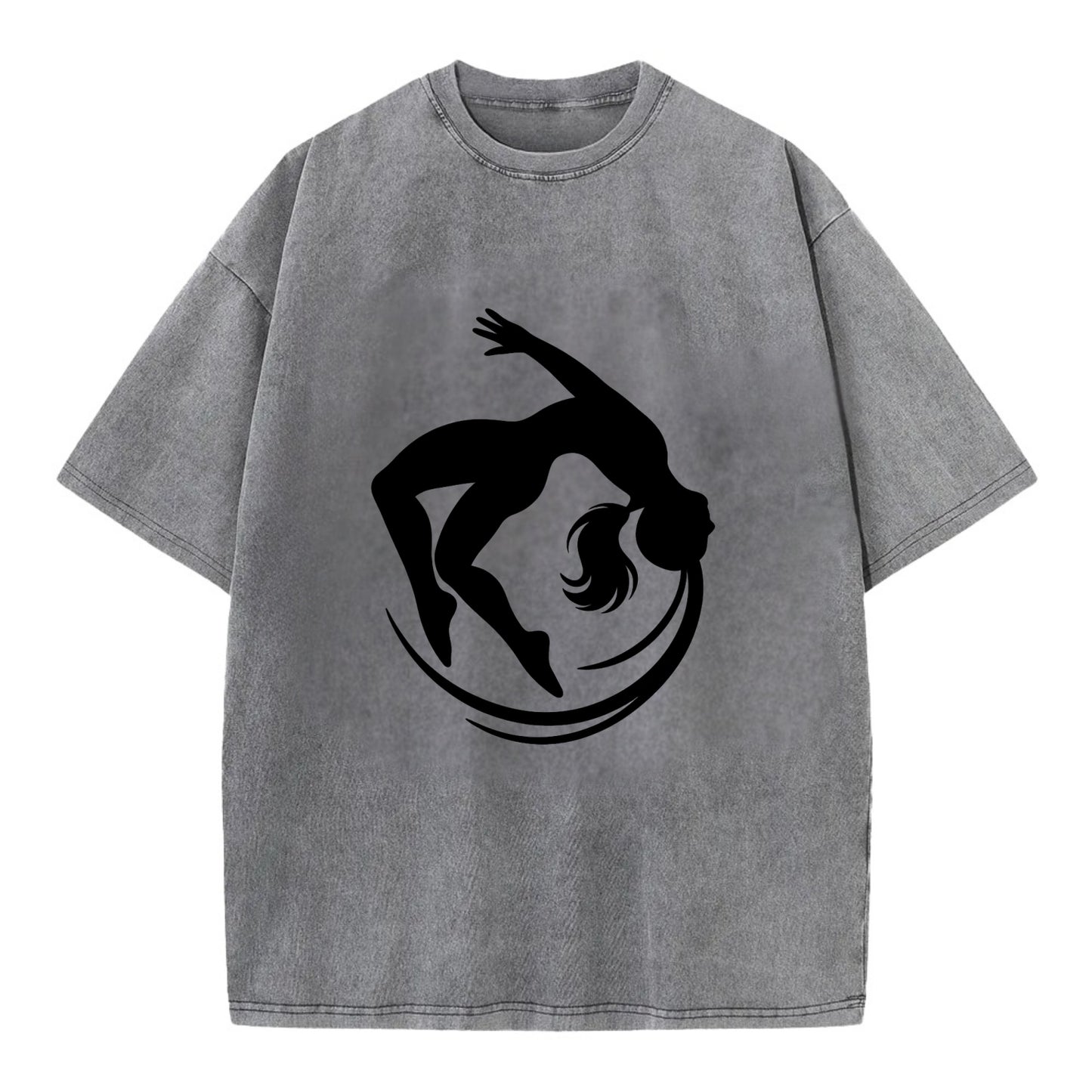Gymnast mid-backflip rotation - Vintage T-shirt - Grey