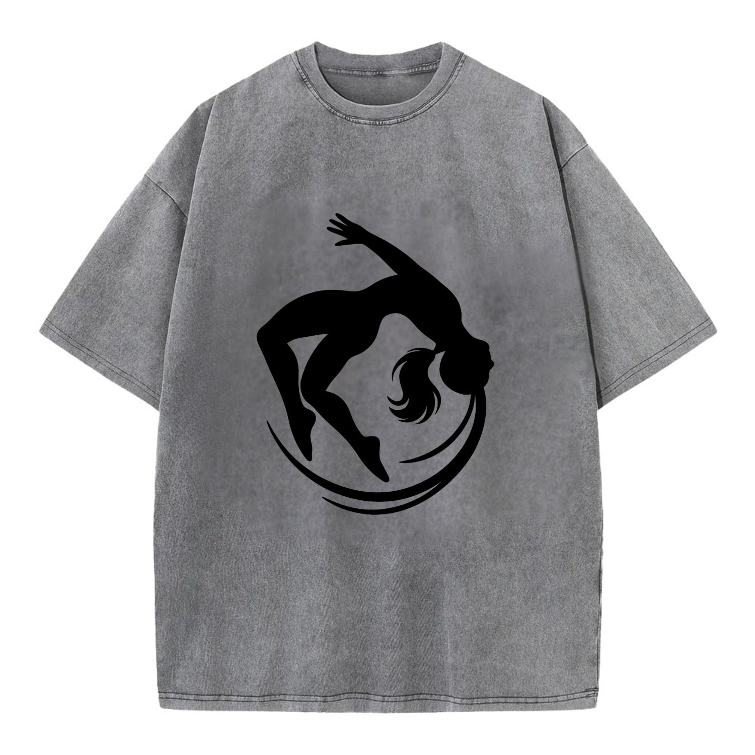 Gymnast mid-backflip rotation - Vintage T-shirt - Grey