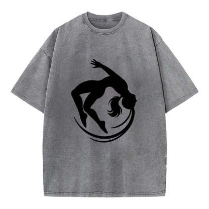 Gymnast mid-backflip rotation - Vintage T-shirt - Grey