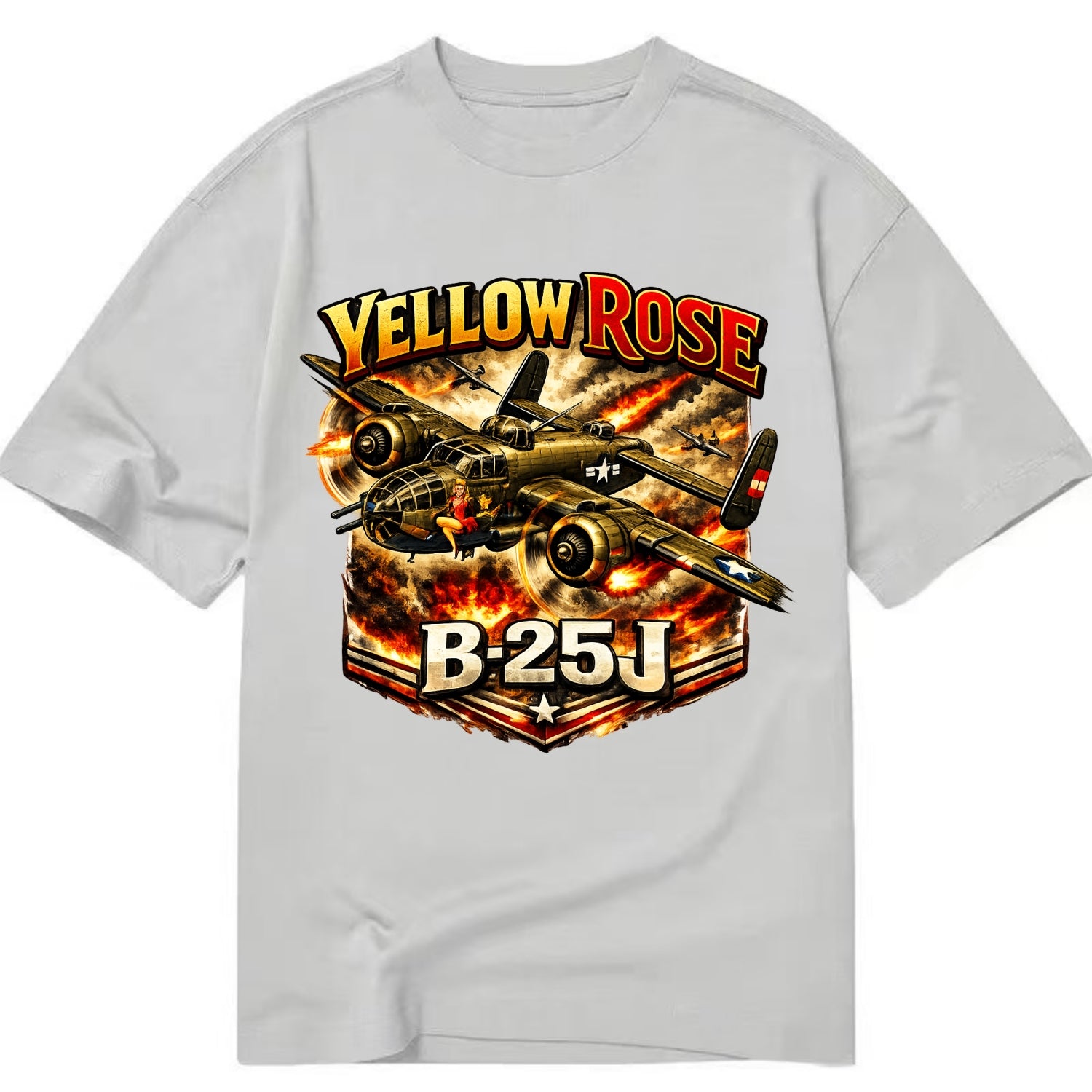 B 25j Yellow Rose - Classic T-shirt - Grey