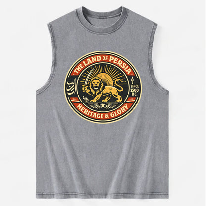 Iranian Heritage Emblem - Vintage Washed Tank - Grey