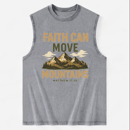 Matthew 17:20 Mountains - Vintage Washed Tank - Grey