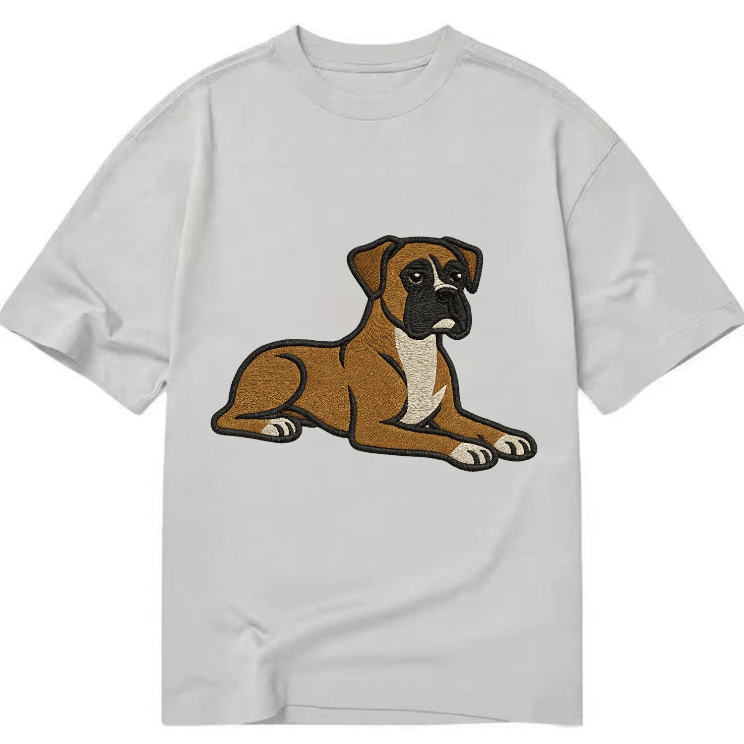 Boxer - Fawn colored relaxed lying down Classic T-shirt - Grey