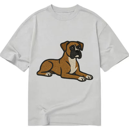 Boxer - Fawn colored relaxed lying down Classic T-shirt - Grey
