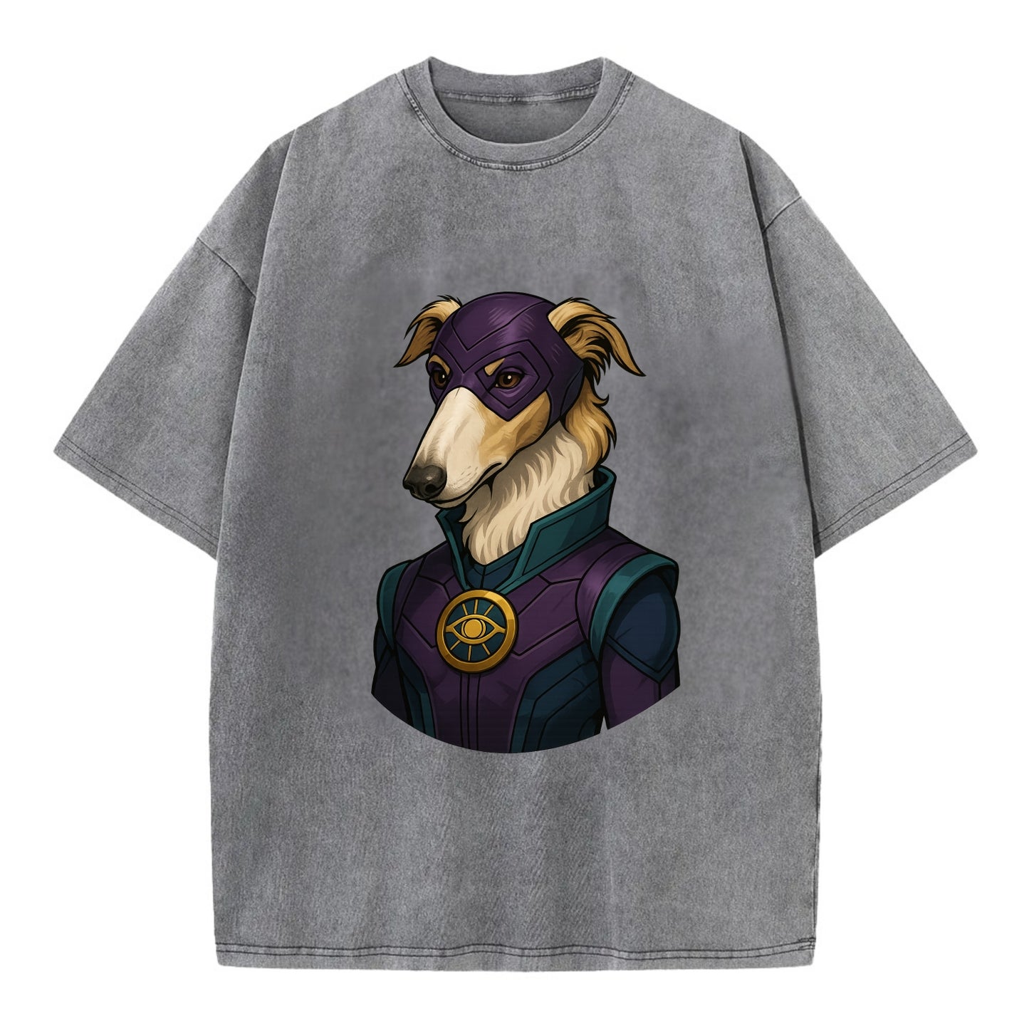 Borzoi Mystic Hero  - Vintage T-shirt - Grey