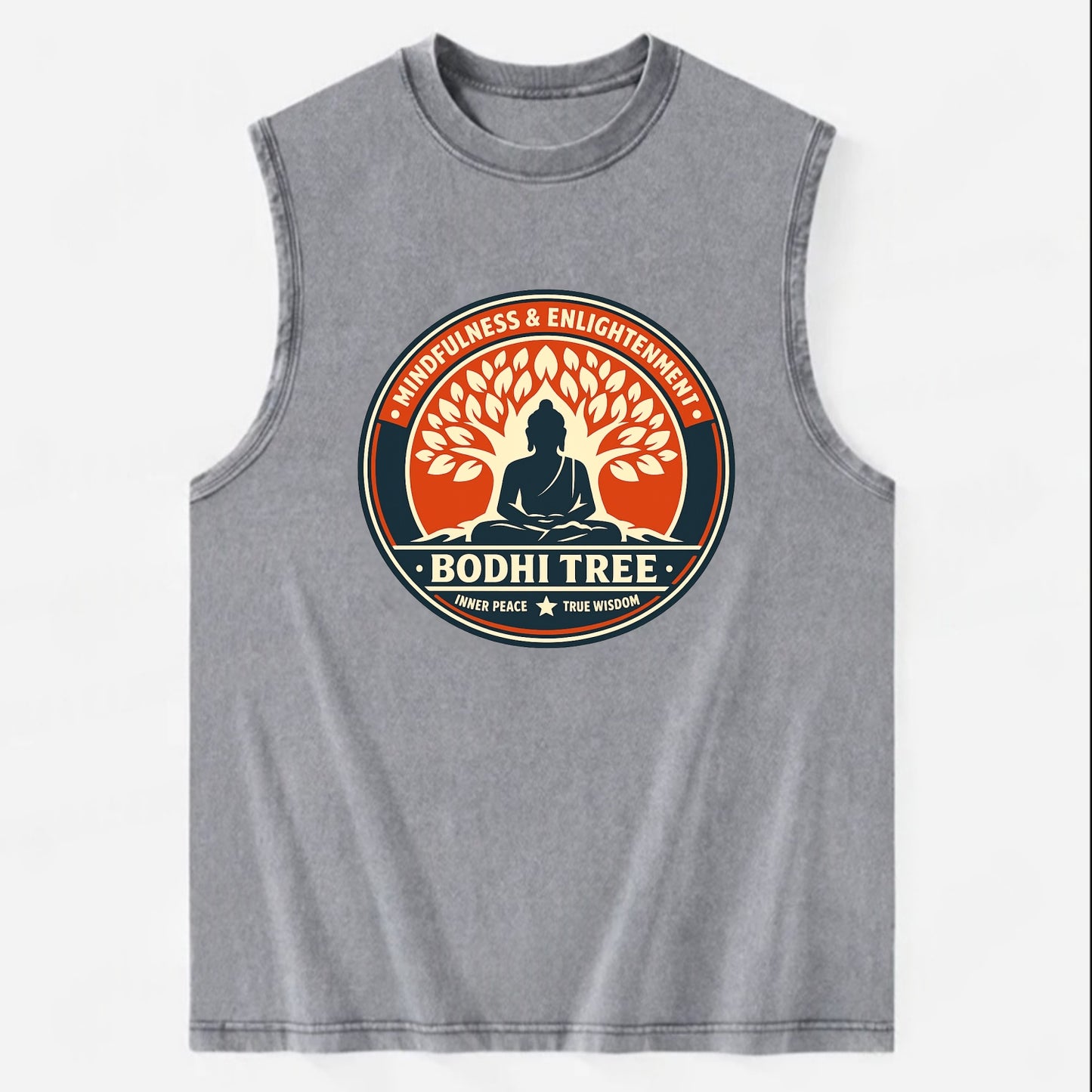 Zen Harmony Emblem - Vintage Washed Tank - Grey