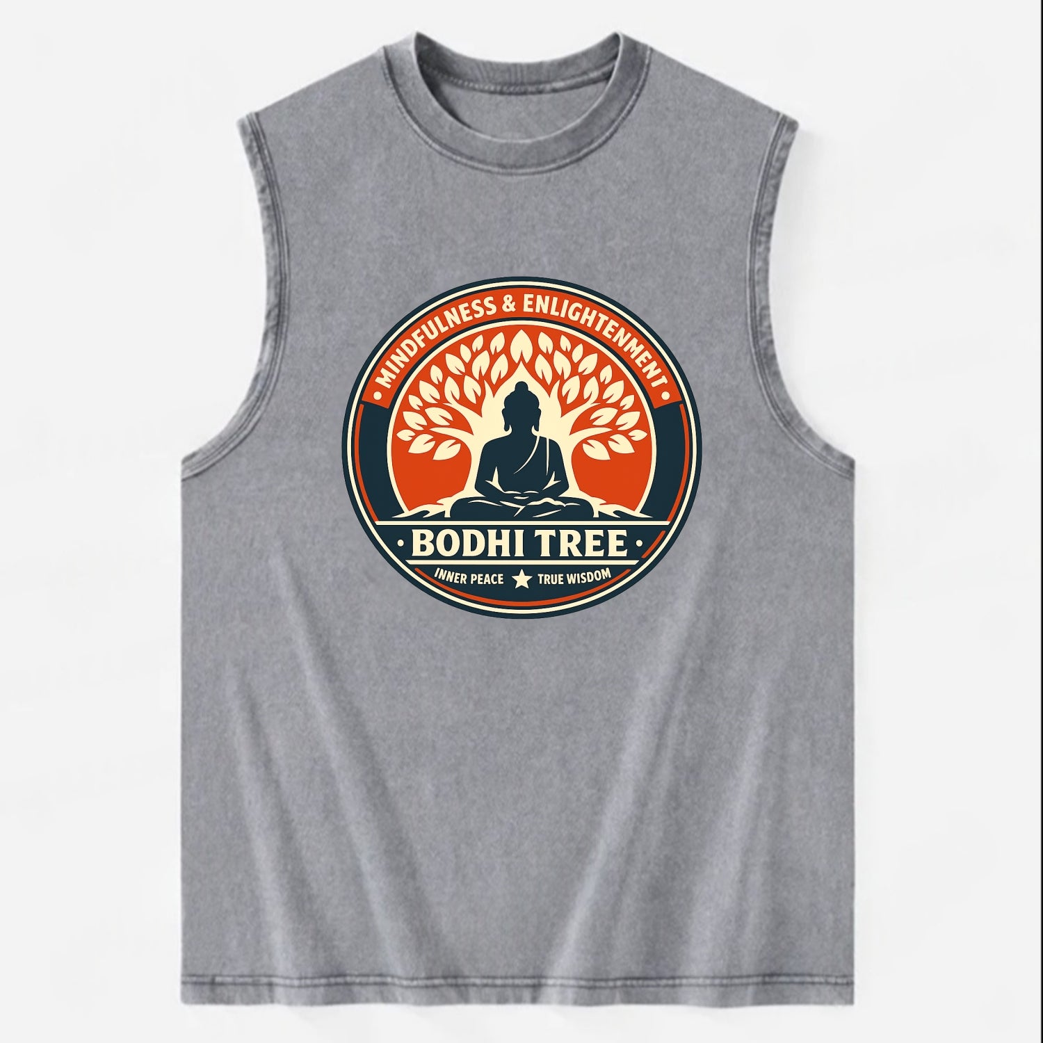 Zen Harmony Emblem - Vintage Washed Tank - Grey