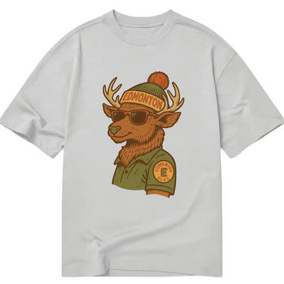 Edmonton Elk wearing Edmonton beanie wit - Classic T-shirt - Grey