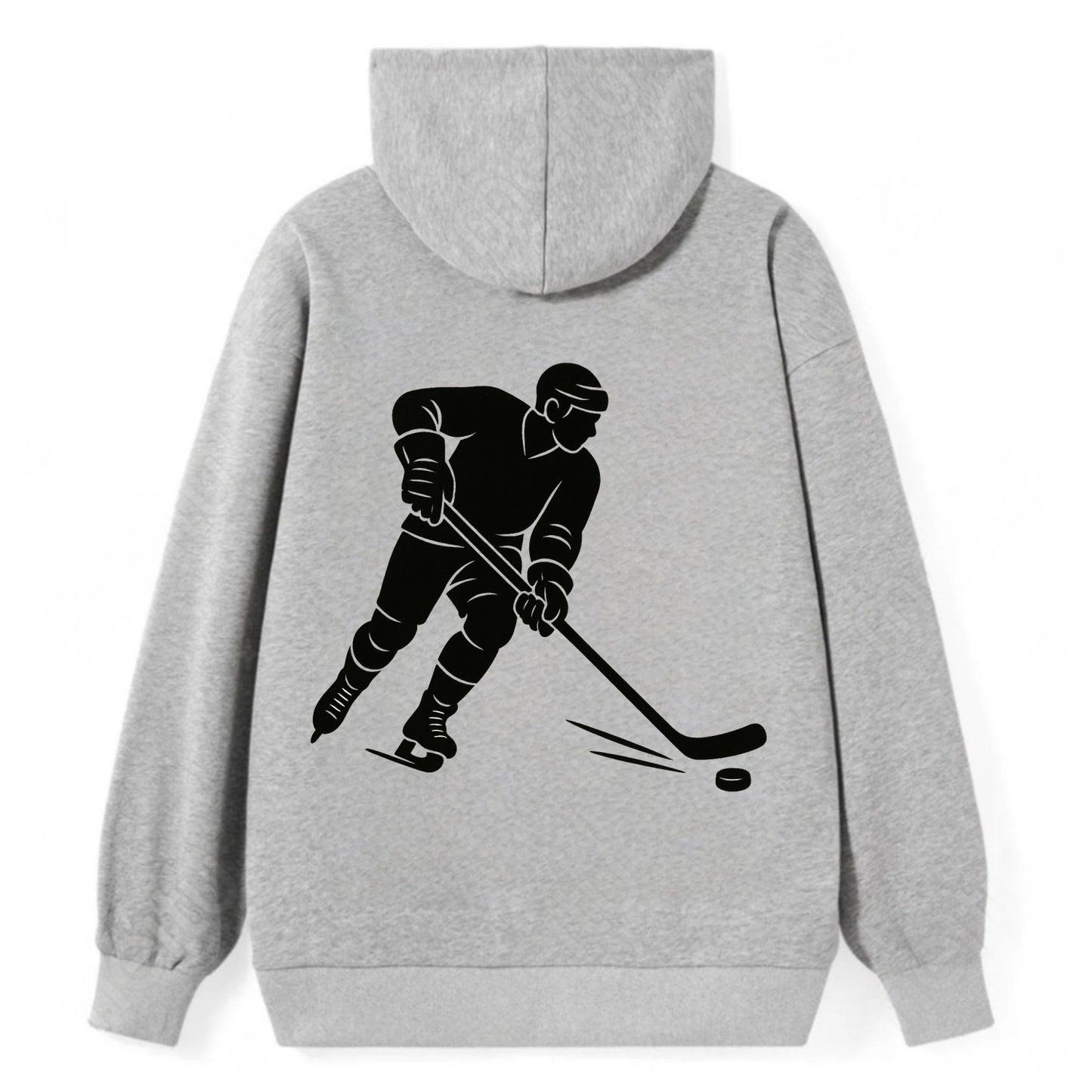 Ice hockey player shooting puck - Classic Pullover Hoodie - Grey