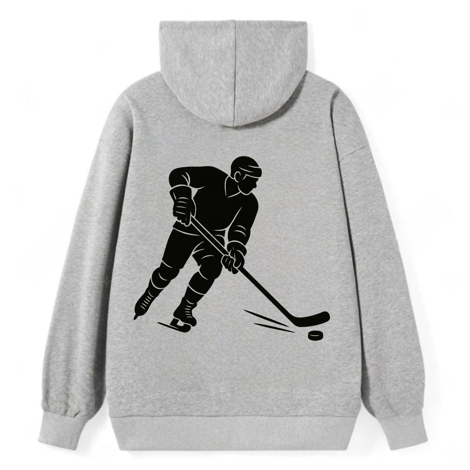 Ice hockey player shooting puck - Classic Pullover Hoodie - Grey