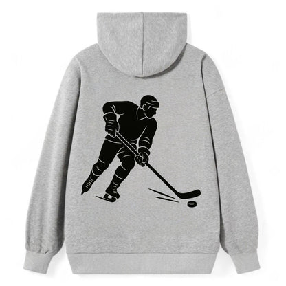 Ice hockey player shooting puck - Classic Pullover Hoodie - Grey