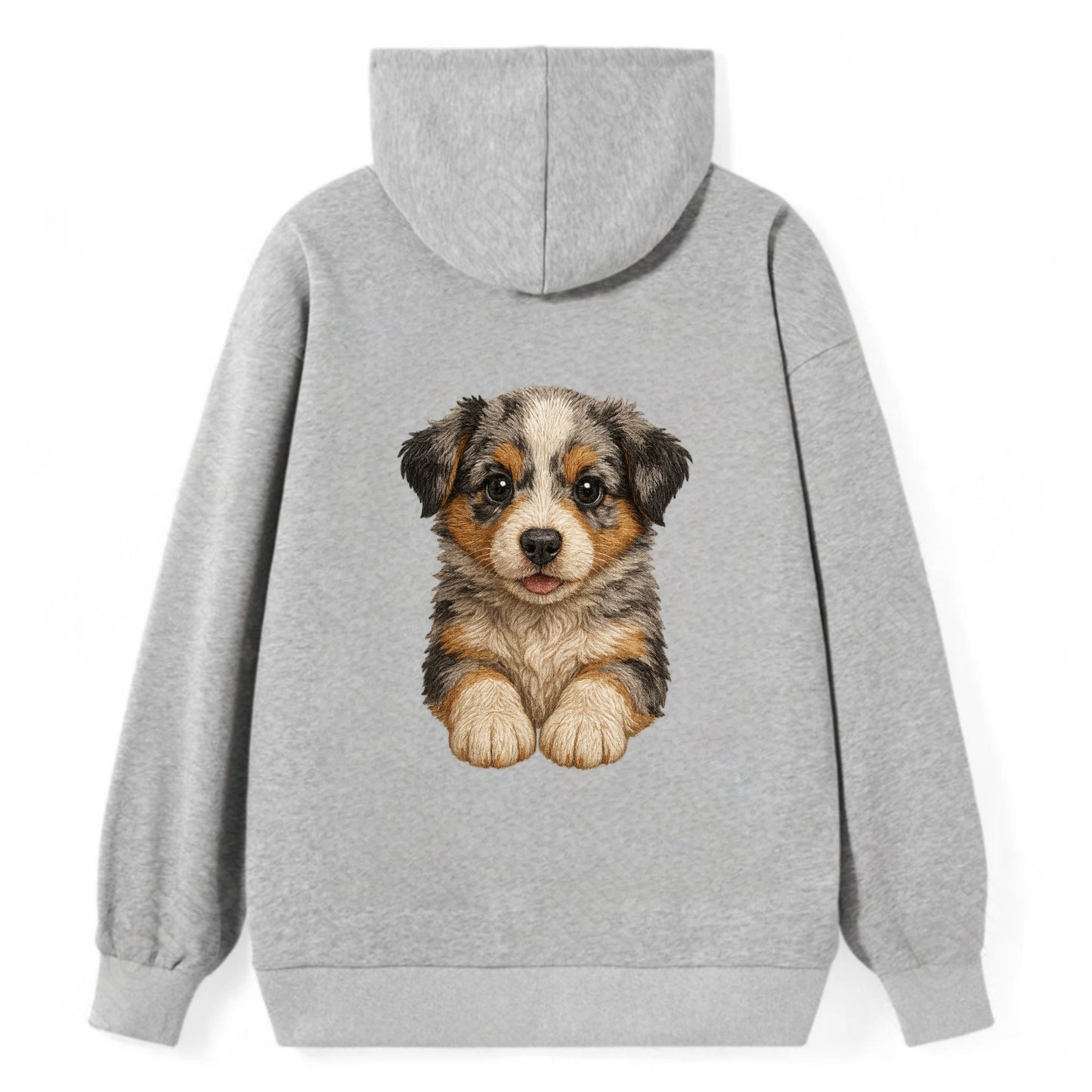 Baby Australian Shepherd Puppy - merle coat, bright eyes, fluffy, - Classic Pullover Hoodie - Grey
