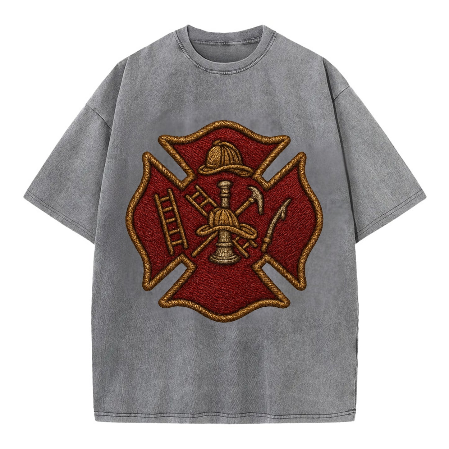 Maltese Cross  - Vintage T-shirt - Grey