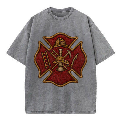 Maltese Cross  - Vintage T-shirt - Grey