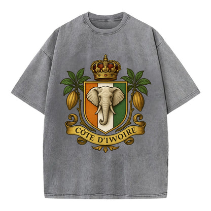 Ivory Coast Royal Logo  - Vintage T-shirt - Grey