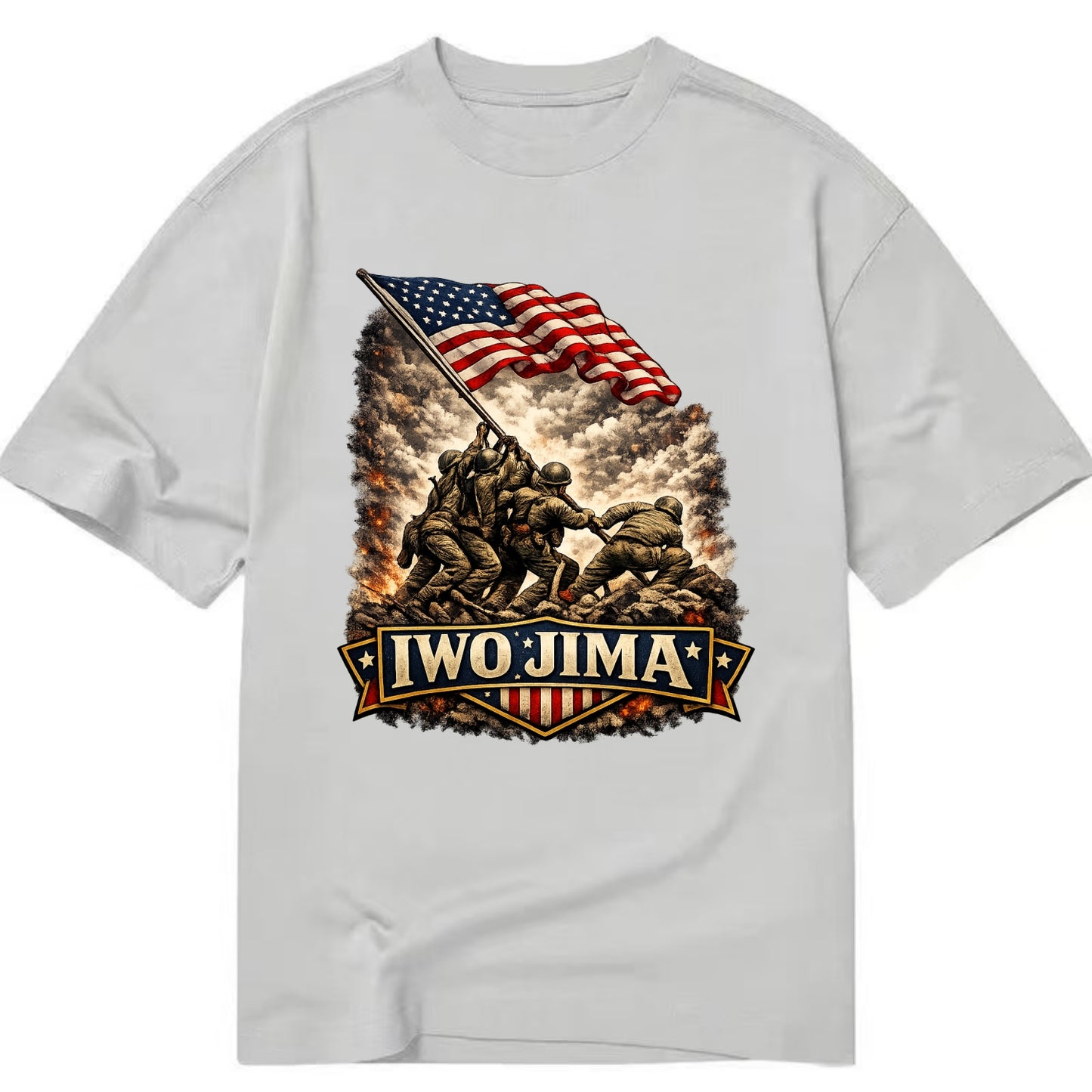 Iwo Jima Flag Raising - Classic T-shirt - Grey