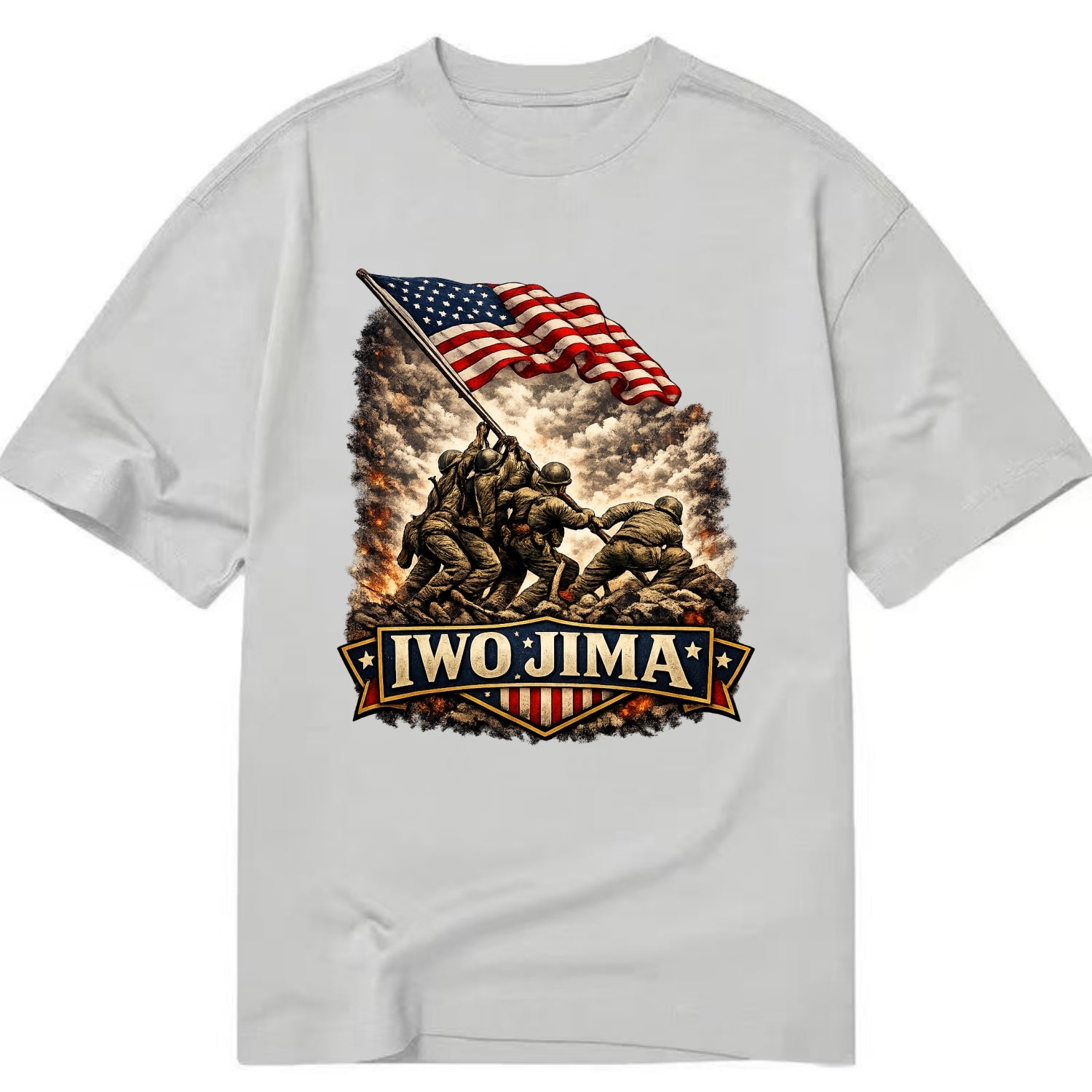 Iwo Jima Flag Raising - Classic T-shirt - Grey