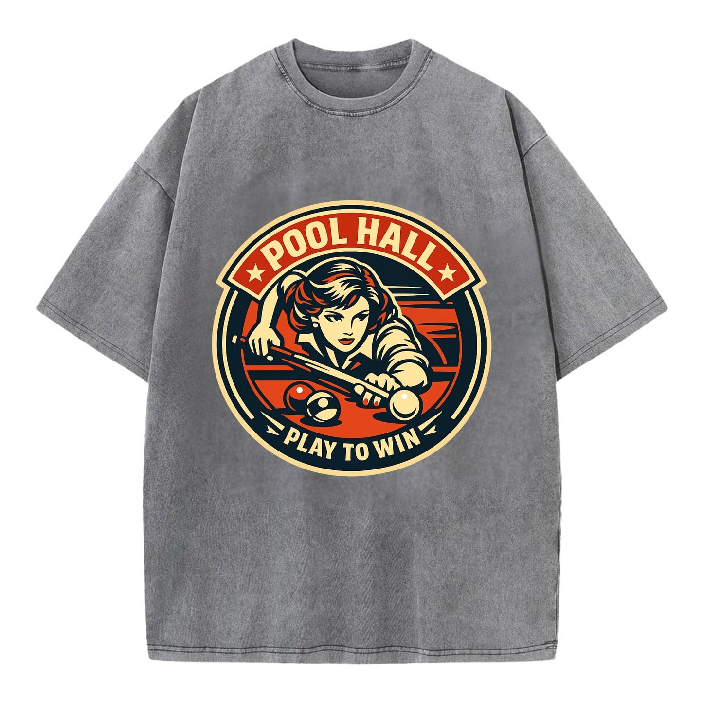 Cue Queen Emblem - Vintage T-shirt - Grey