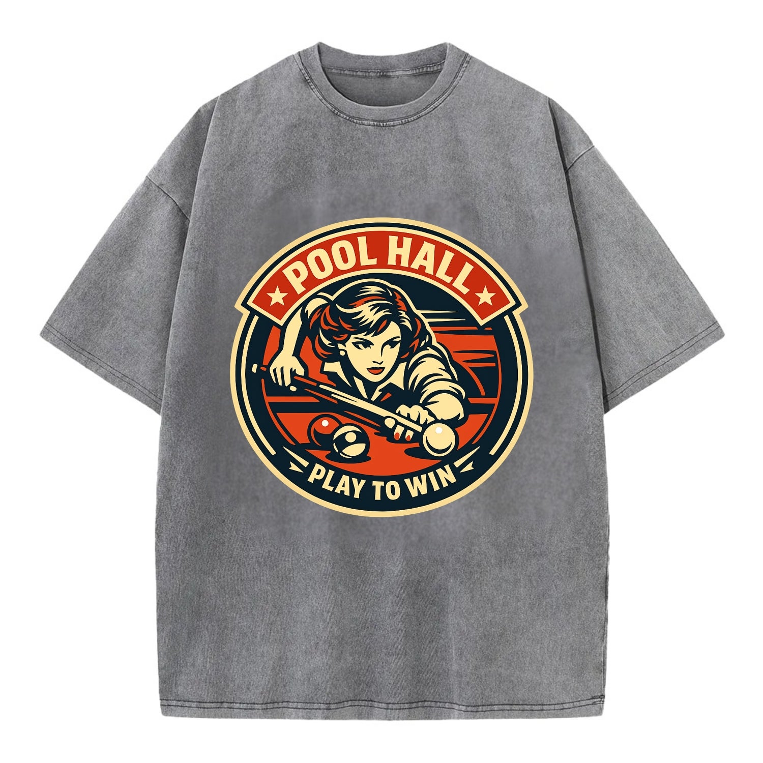 Cue Queen Emblem - Vintage T-shirt - Grey
