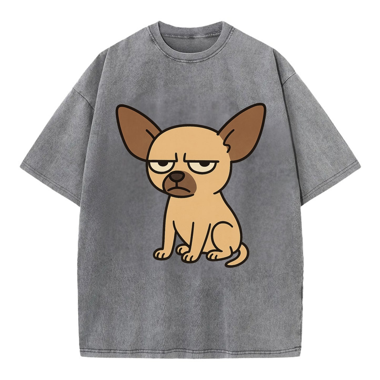 The Chihuahua Judging Silently - Vintage T-shirt - Grey