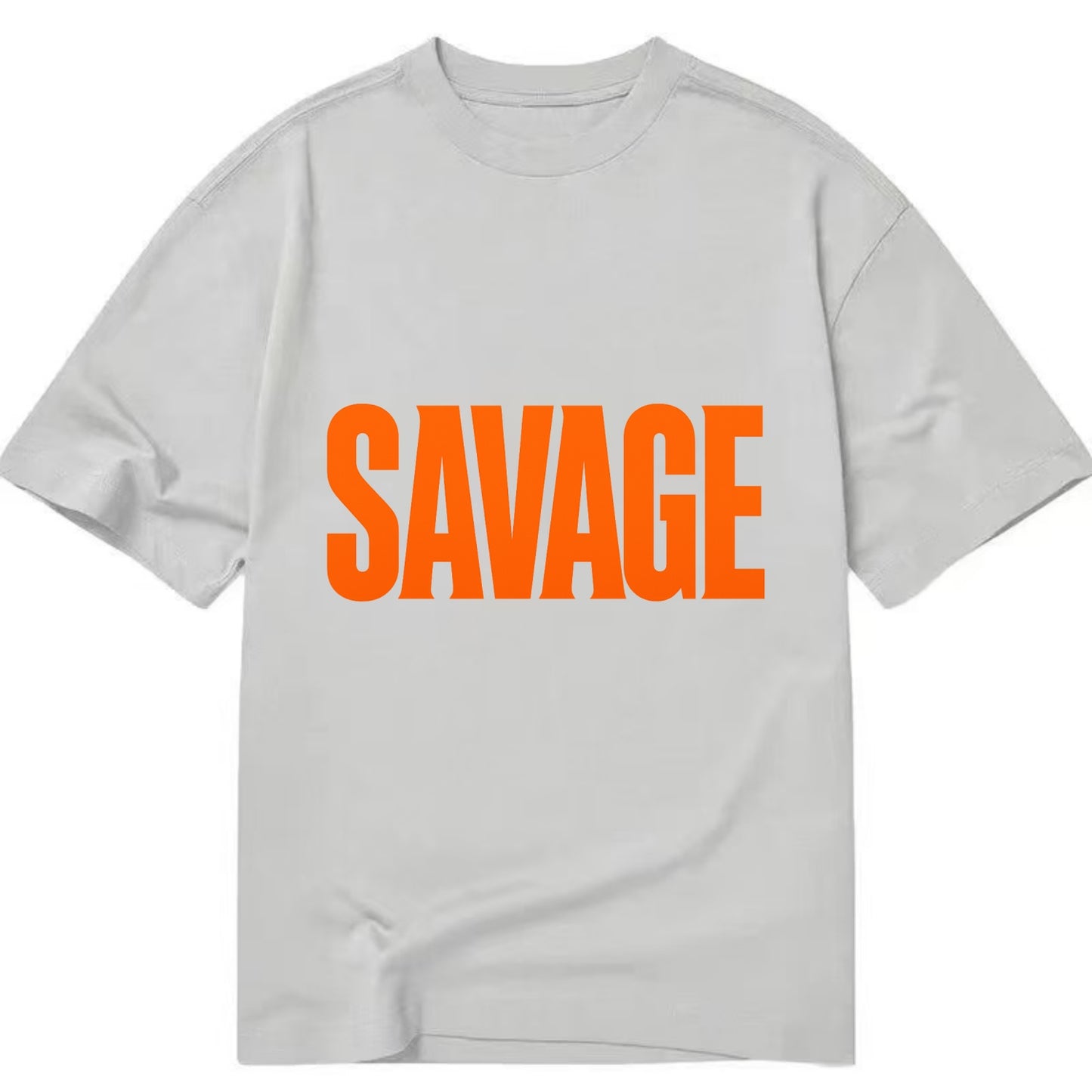 Bold typography design - "SAVAGE" - fierce attitude, taking no prisoners - Classic T-shirt - Grey