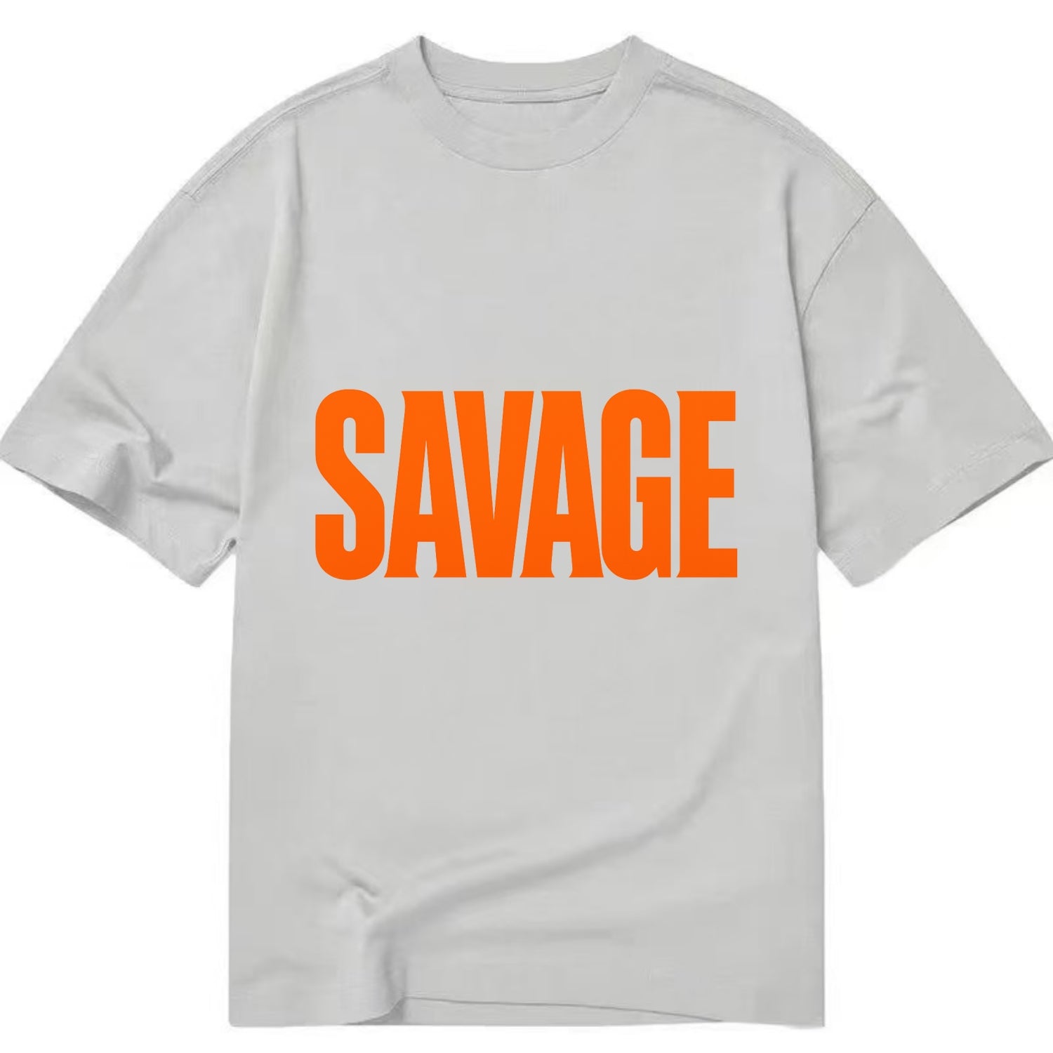 Bold typography design - "SAVAGE" - fierce attitude, taking no prisoners - Classic T-shirt - Grey