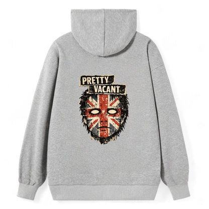 PRETTY VACANT | Blank stare Union Jack face | Empty expression | Punk - Classic Pullover Hoodie - Grey