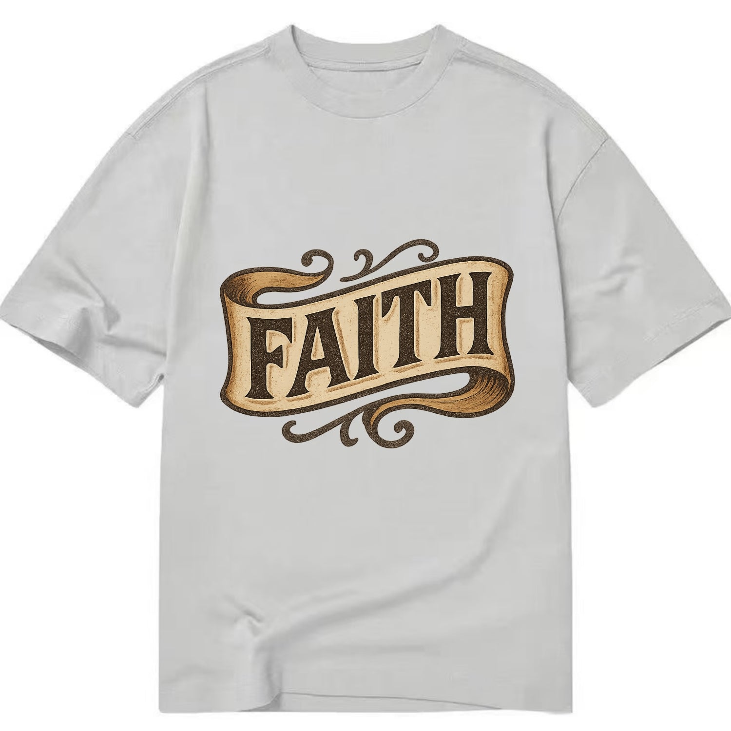 Bold typography design - "FAITH" - trust in the unseen, spiritual strength - Classic T-shirt - Grey