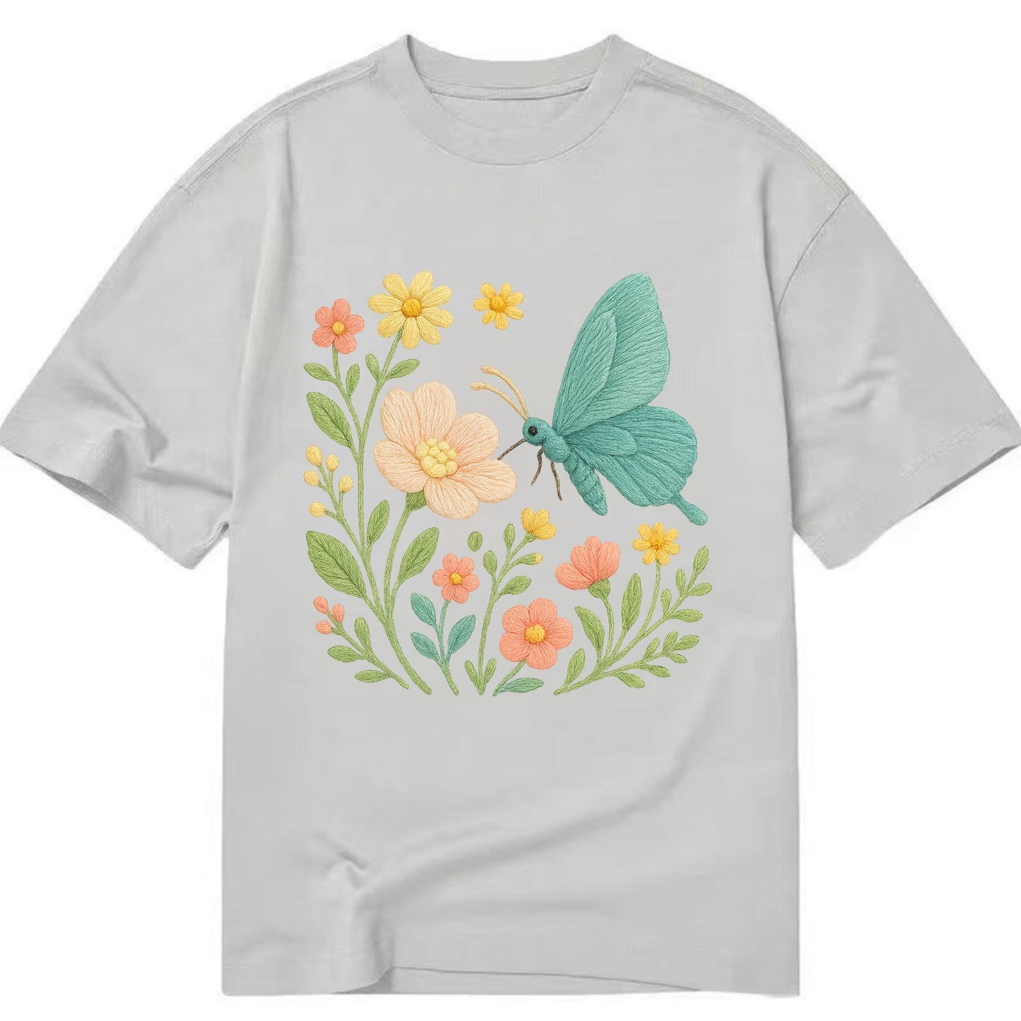 Mint Night Butterfly - Classic T-shirt - Grey
