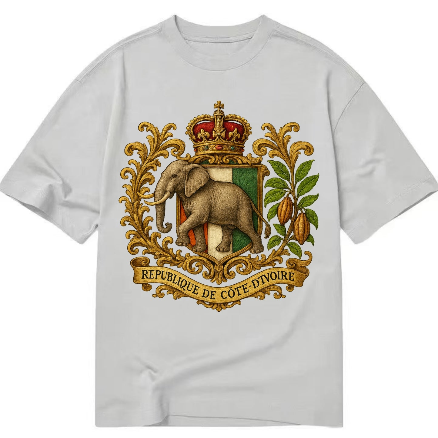 Ivory Coast Heritage Badge  - Classic T-shirt - Grey