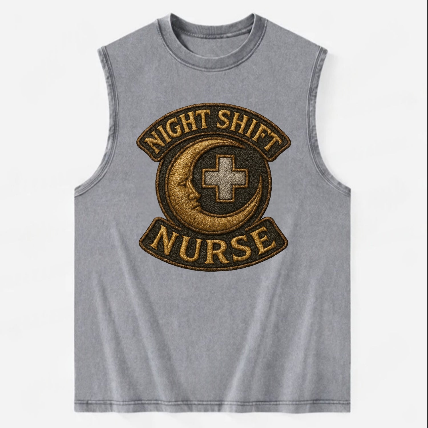 Night Shift Nurse  - Vintage Washed Tank - Grey