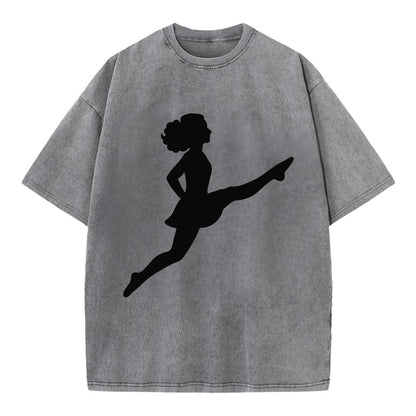 Irish step dancer Riverdance leap - Vintage T-shirt - Grey