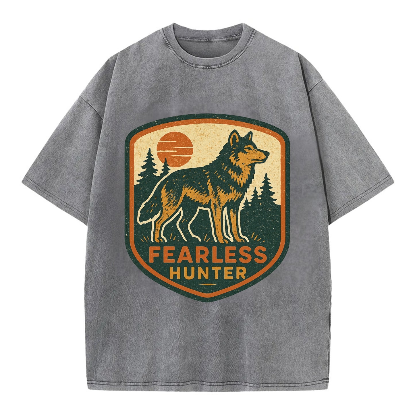 Fearless Hunter  - Vintage T-shirt - Grey
