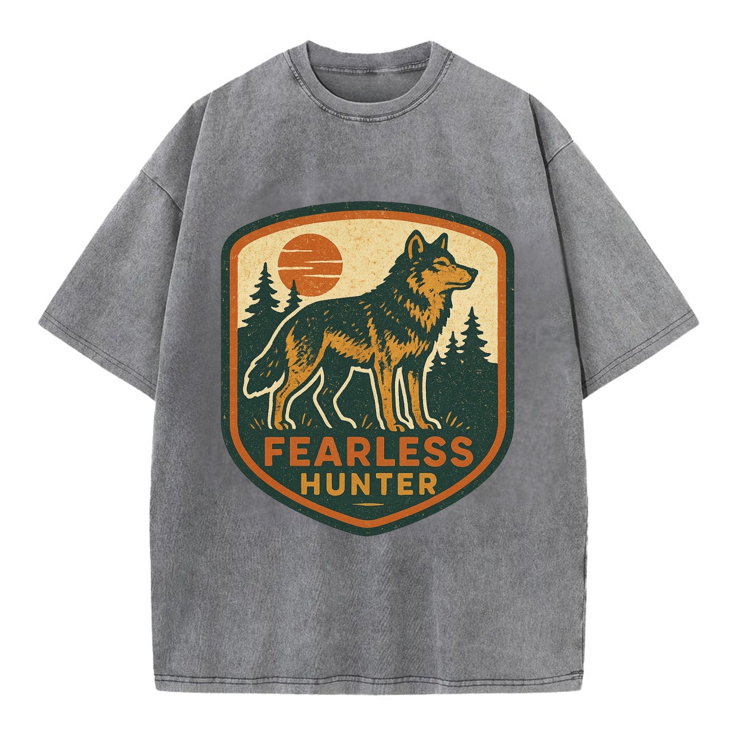 Fearless Hunter  - Vintage T-shirt - Grey
