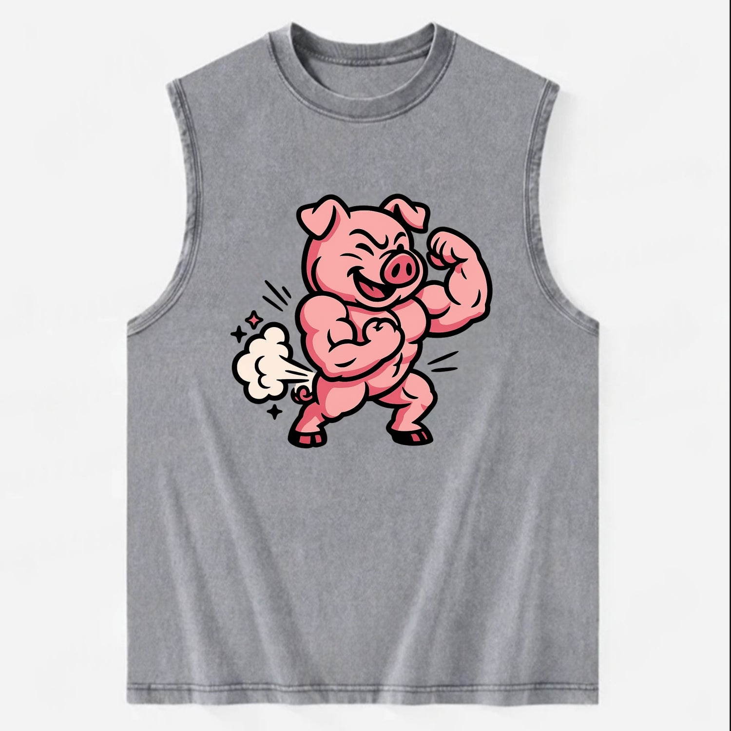 Strong Pig - Vintage Washed Tank - Grey