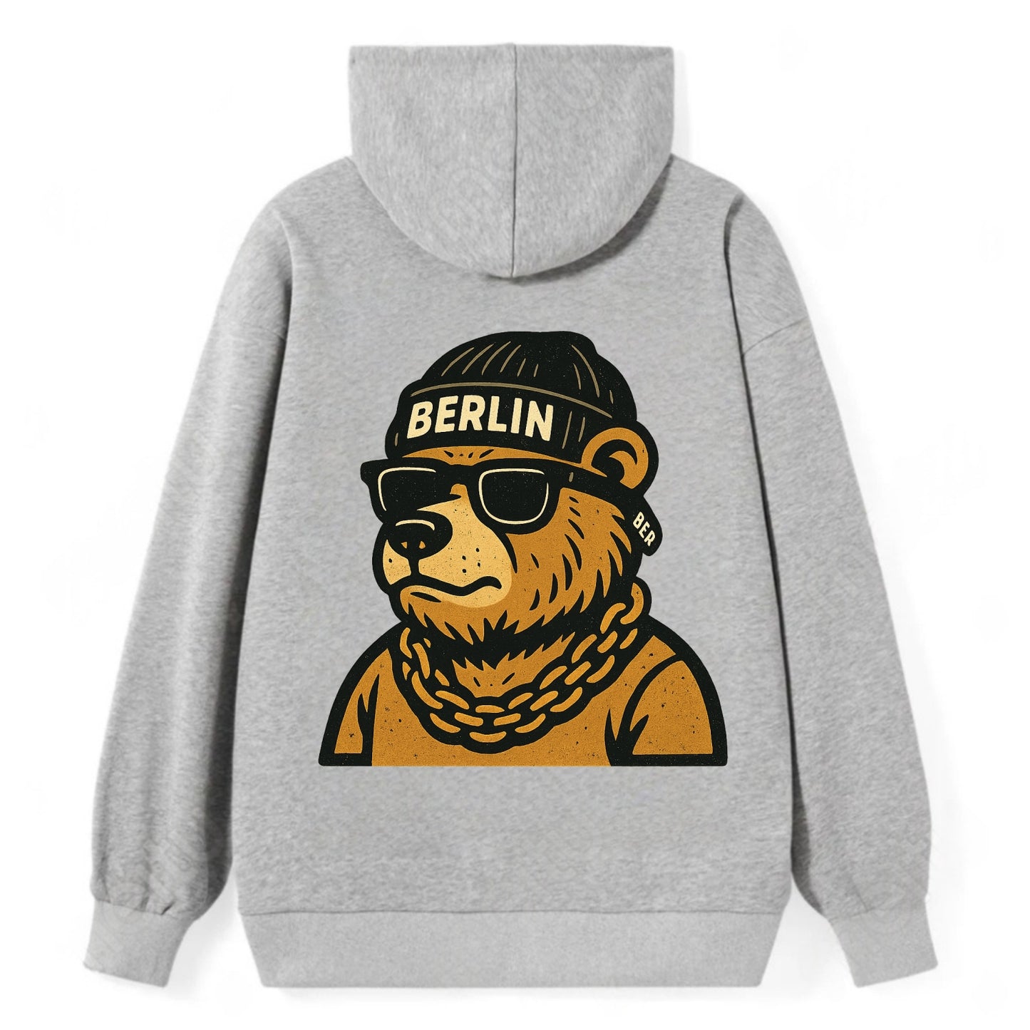Berlin Bear - Classic Pullover Hoodie - Grey