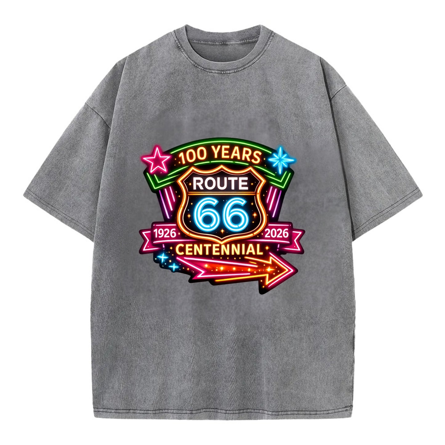 CENTENNIAL BADGE | 100 Years celebration emblem | 1926-2026 dates | Anniversary - Vintage T-shirt - Grey