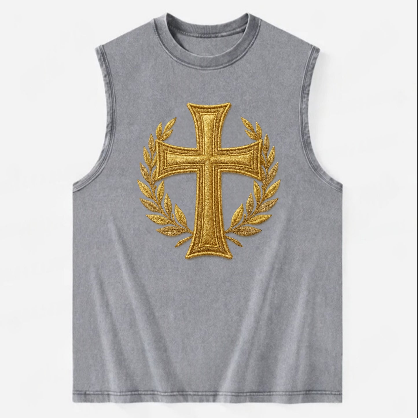 Victory Cross  - Vintage Washed Tank - Grey