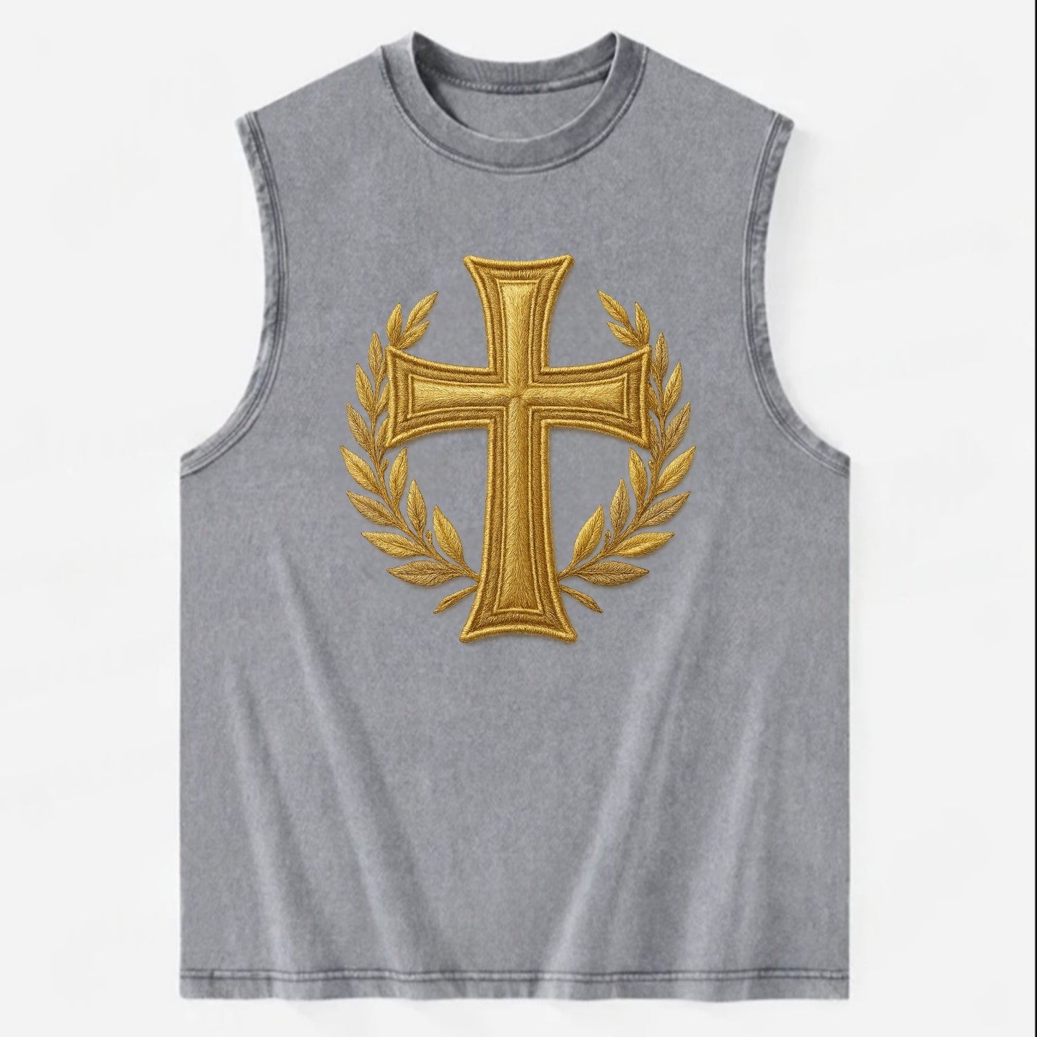 Victory Cross  - Vintage Washed Tank - Grey
