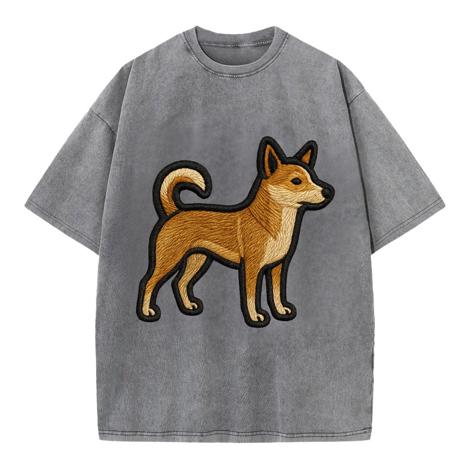 Norwegian Lundehund - Modern puffin hunt - Vintage T-shirt - Grey