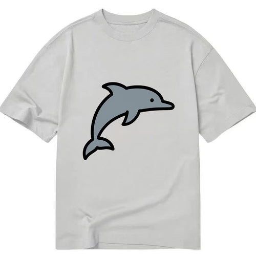 Bottlenose Dolphin - Gray jumping pose flat side profile - Classic T-shirt