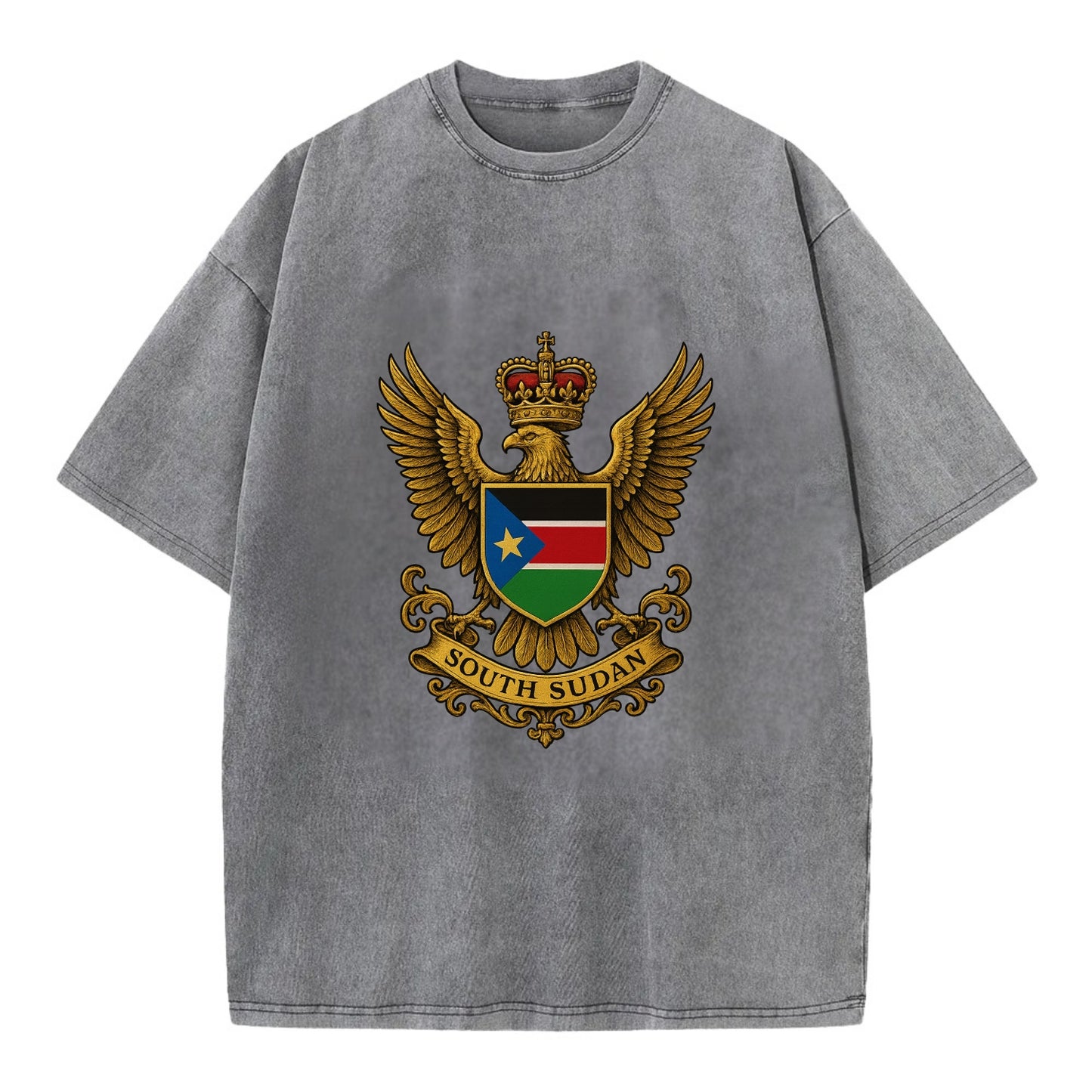 South Sudan Royal Logo  - Vintage T-shirt - Grey