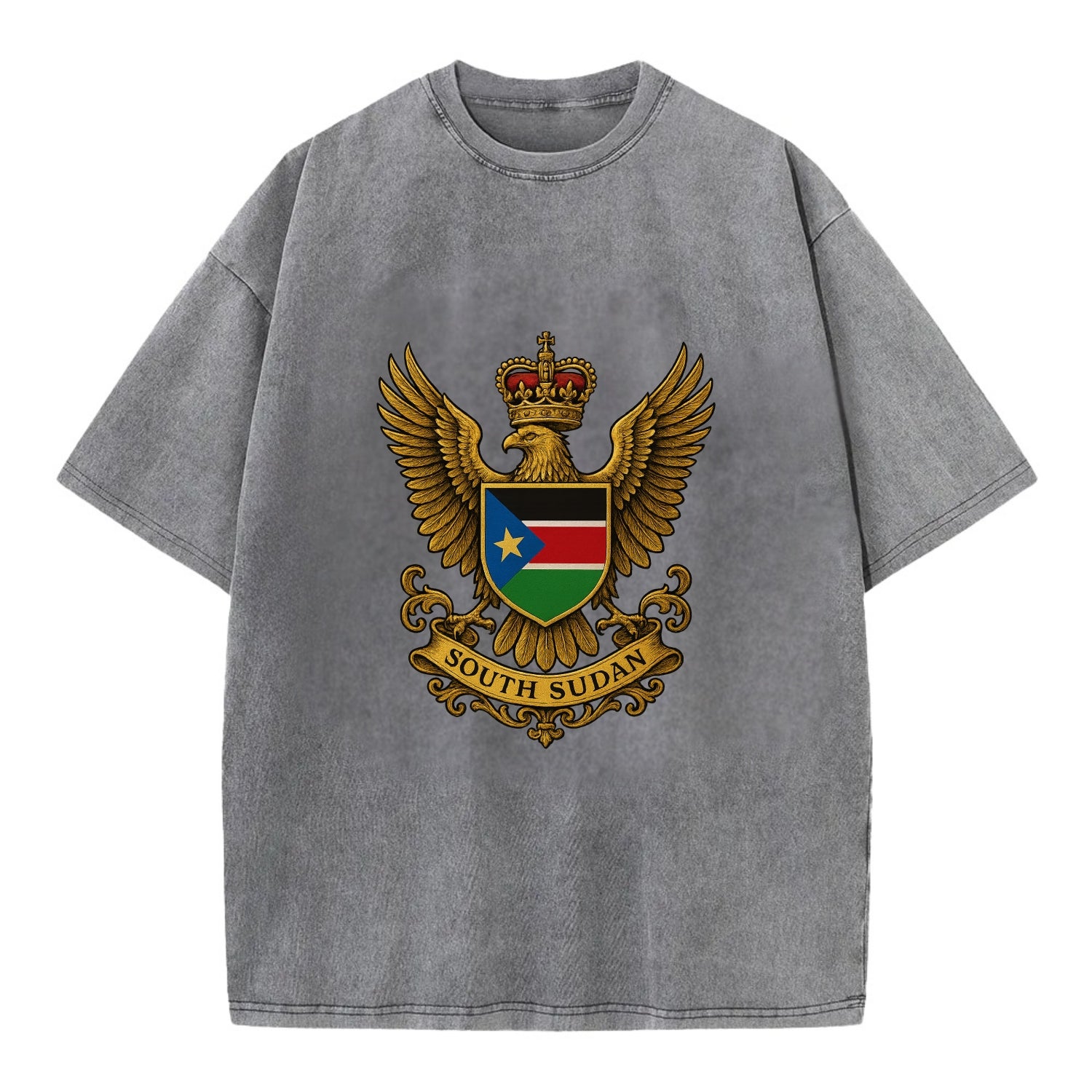 South Sudan Royal Logo  - Vintage T-shirt - Grey